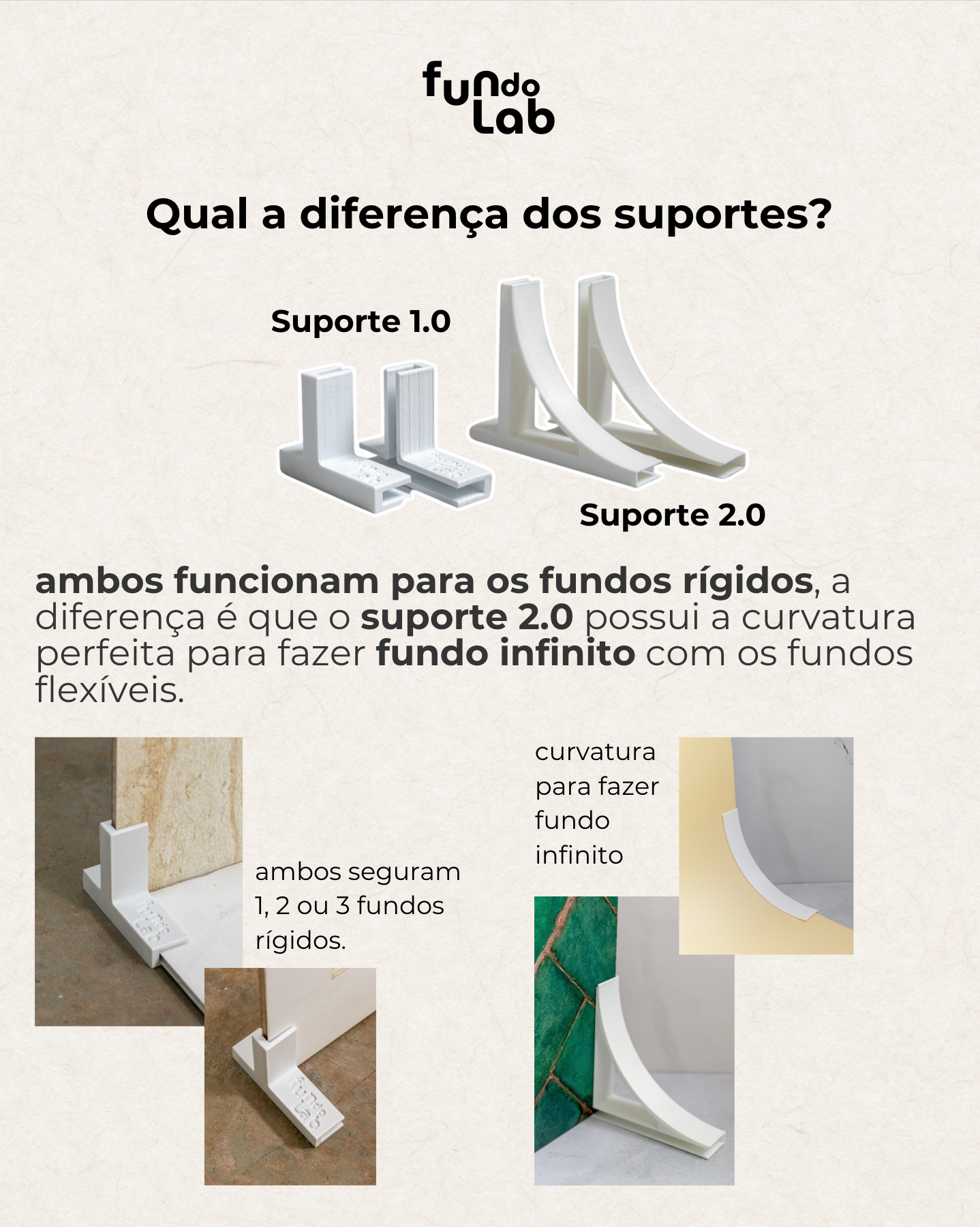 Suportes 2.0  - para fundo infinito